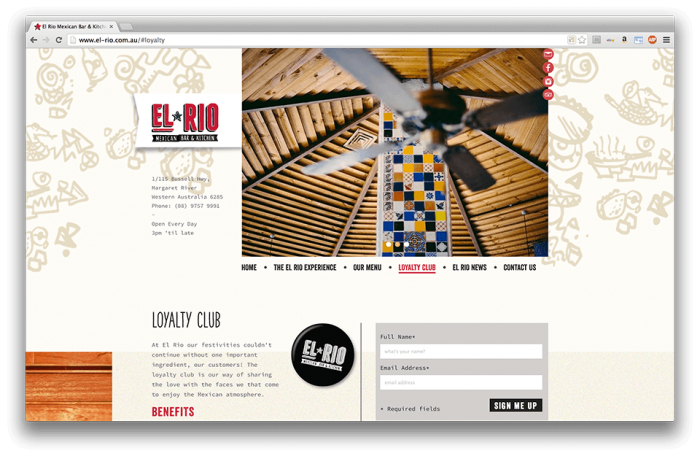 El Rio Mexican Bar & Kitchen Website by Hello Imaginarium & Layton Creative