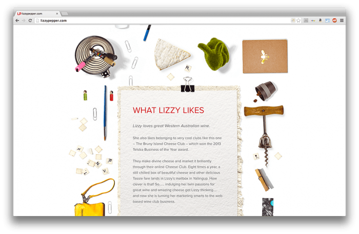 Lizzy Pepper Website by Hello Imaginarium & Dune Haggar