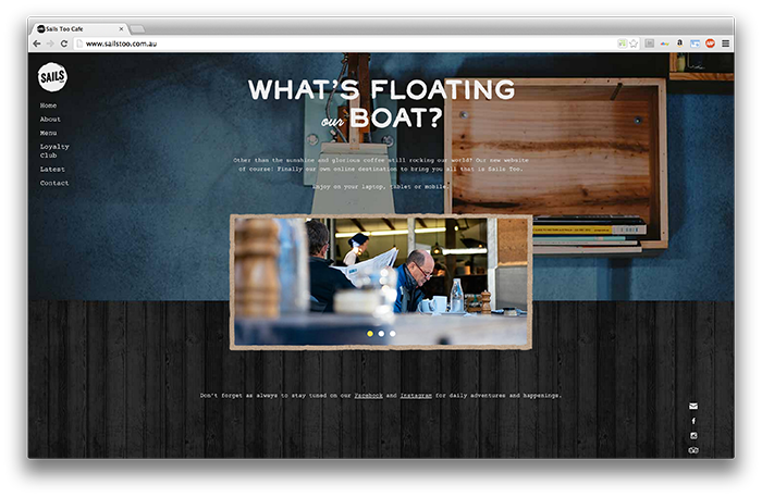 Sails Too Cafe Website by Rob Casella Creative & Hello Imaginarium
