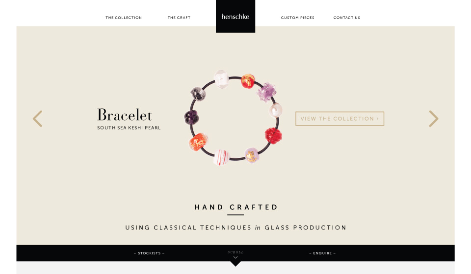 Henschke Jewellery Website by Sprinkler, Hello Imaginarium and Rob Casella Creative.